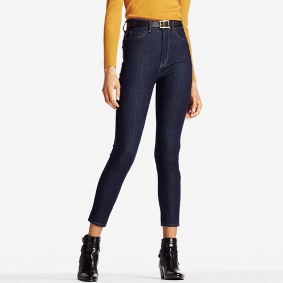 uniqlo high rise skinny ankle jeans